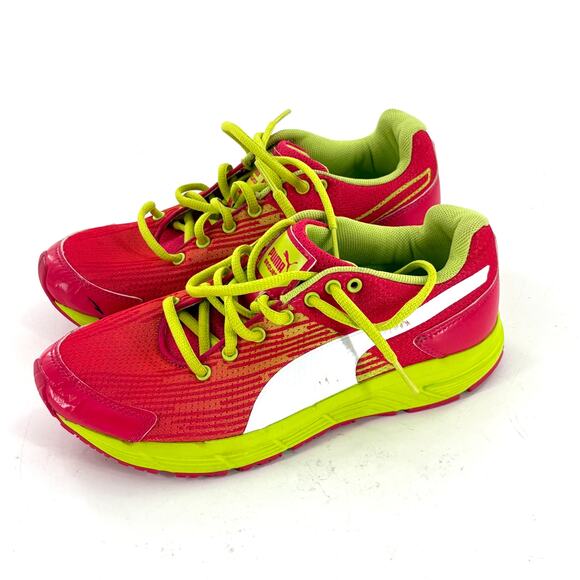 Puma Womens Sequence Sneakers 6 Pink Chartreuse Green NWOT Running Shoes - Picture 1 of 6